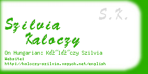 szilvia kaloczy business card